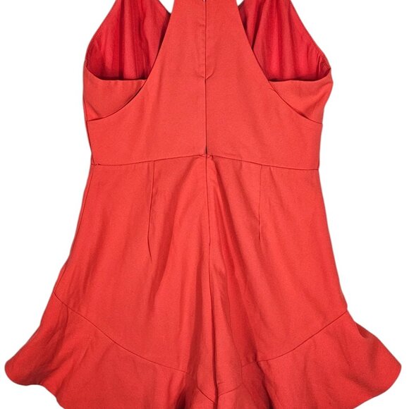 🛍️ Coral Red Ruffle Romper - Women's Small - Picture 5 of 6